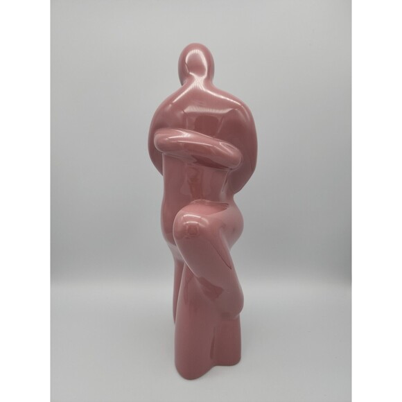 VTG Haeger Pottery Abstact Couple Embracing Tango 1990 Mauve Original Sticker - Picture 2 of 12